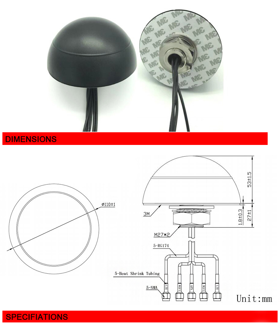 High Speed Lte Antenna Mimo Wifi Antenna Mimo With Gps 8