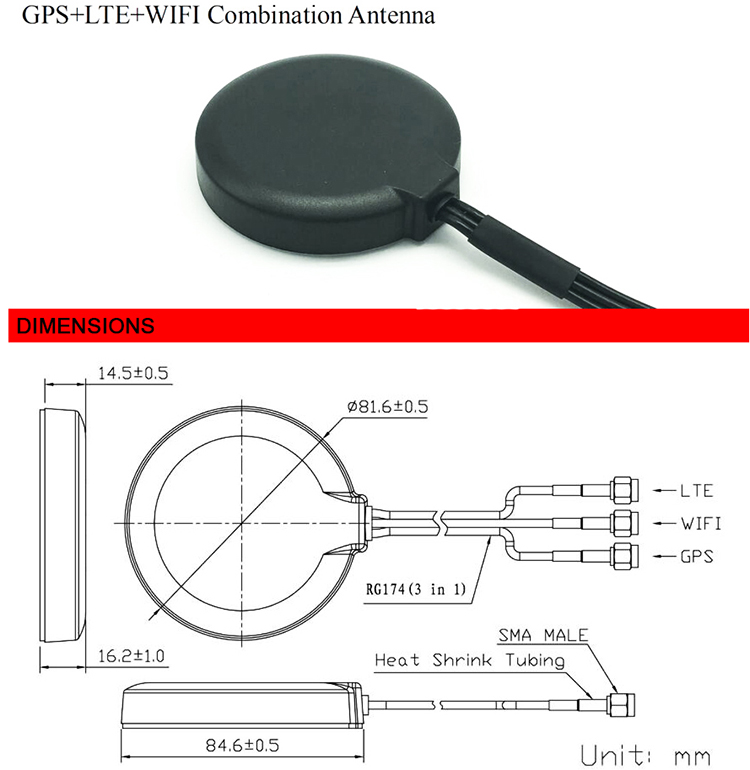 New Magnet External M2m Gps Lte Wifi 3 In 1 Antennas 4