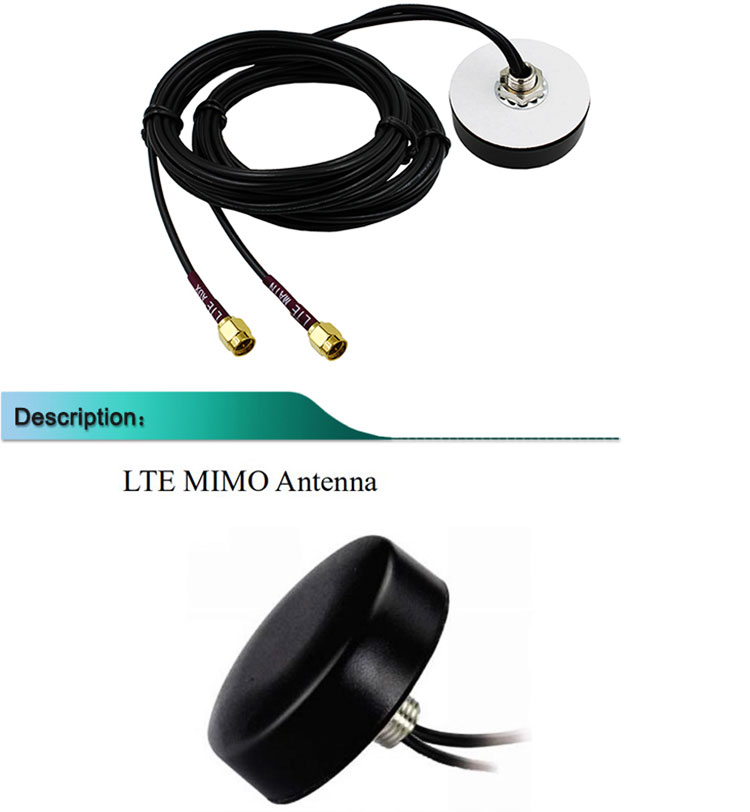 New Round Screw Lte Antenna Main Dual Lte Antenna Aux With 2 Sma Male Connectors 698-2700mhz 4g 7