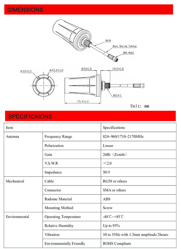 Ism Waterproof 915mhz External Antenna,Sigfox Lora 915 Mhz Antennas 7
