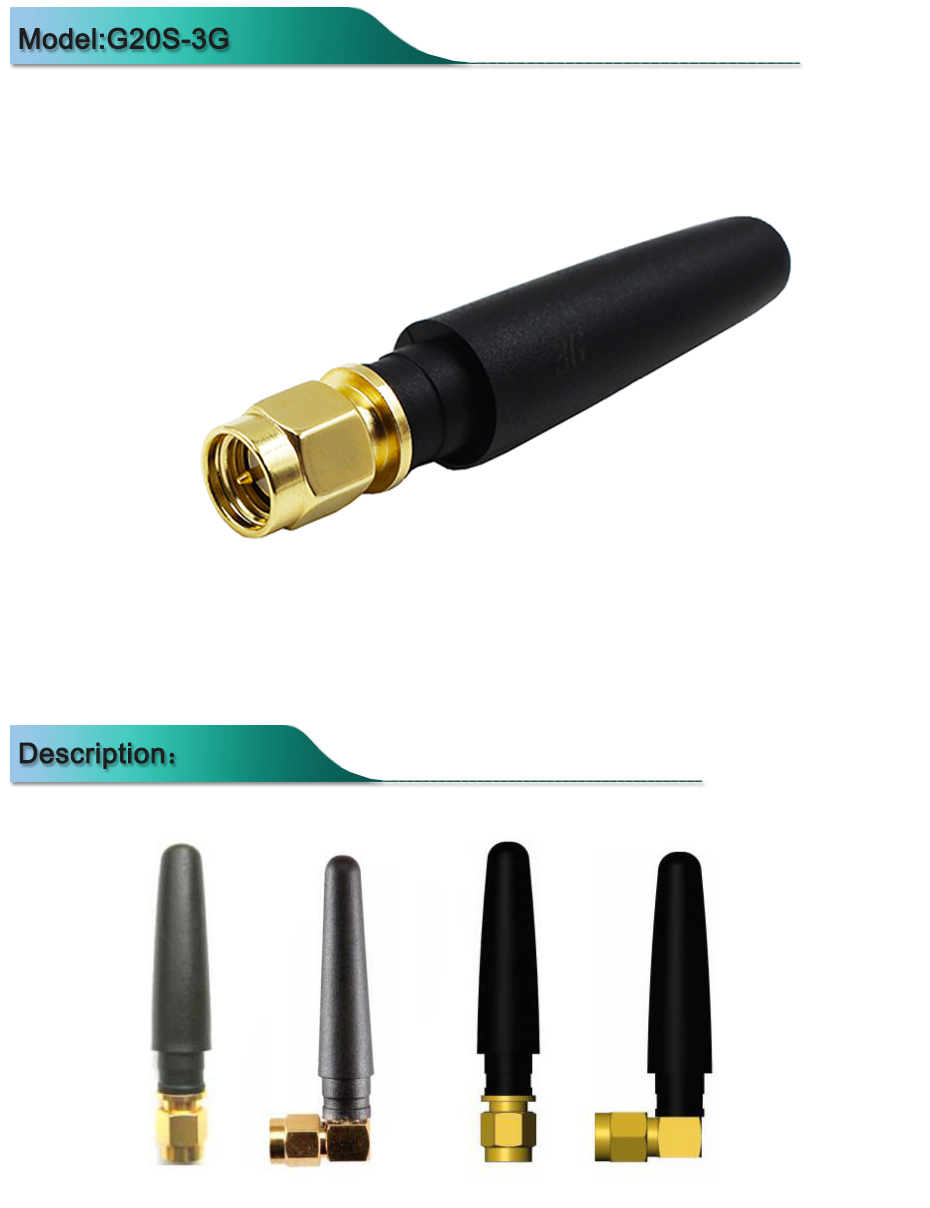 External Rubber Straight 3g Terminal Antenna,1900mhz 2100mhz Antenna For 3g Modem 3