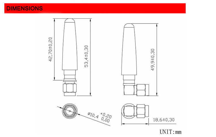 External 2g 3g Terminal Antenna,1900mhz 2100mhz Rubber Antenna For 3g Modem 6