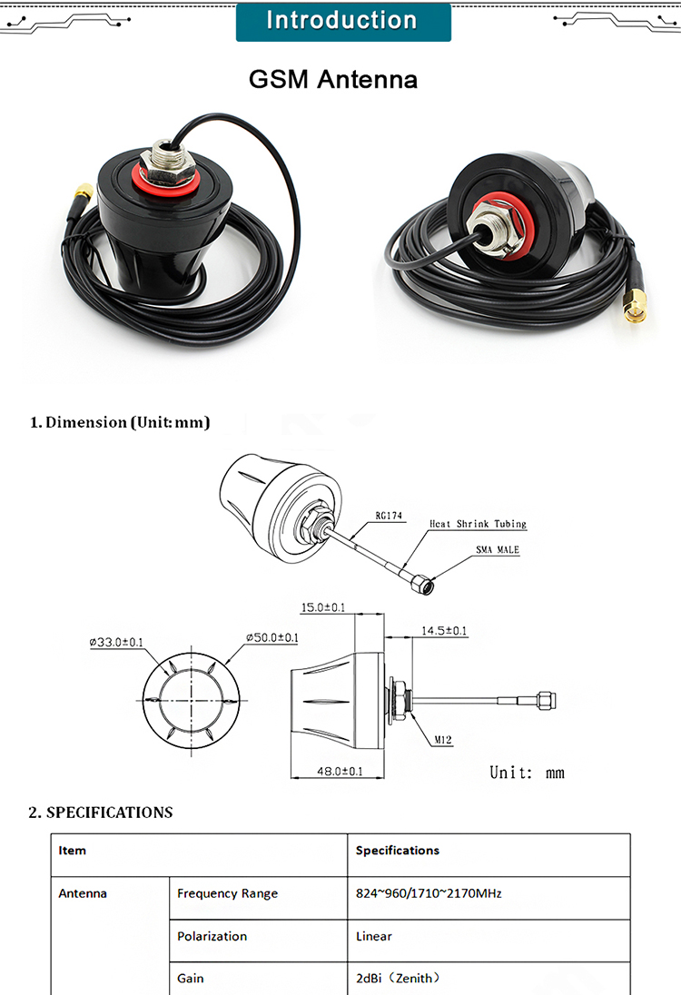 Gsm Gprs Outdoor Cabinet Waterproof Anti-theft Antenna 6