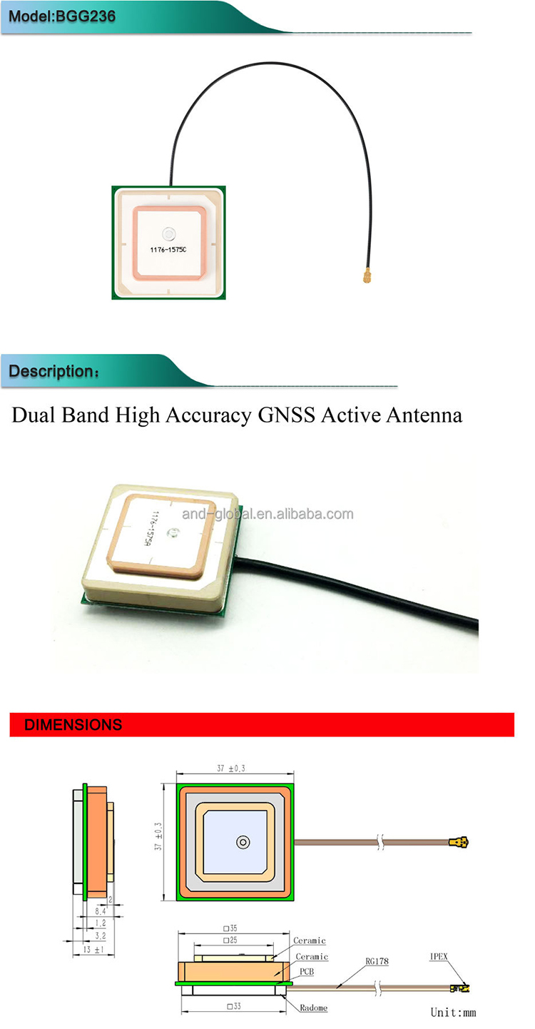 28dbi Dual Band High Accuracy Active Gps Gnss B1 L1 L5 G1 Navigation Antenna For Car Gps Navigation Module Truck Gps Tracker 5