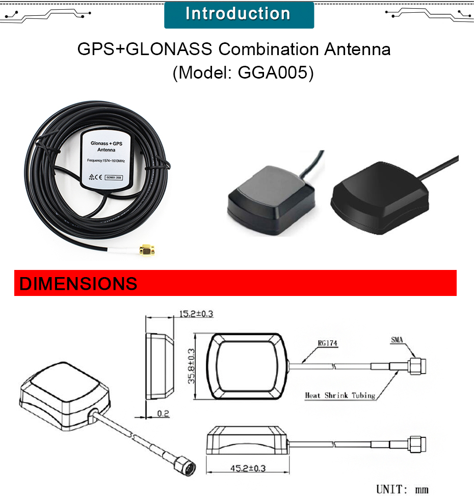 Ip67 Waterproof Gnss Antenna,Wide-band Patch Gps Antenna,External Gps 6