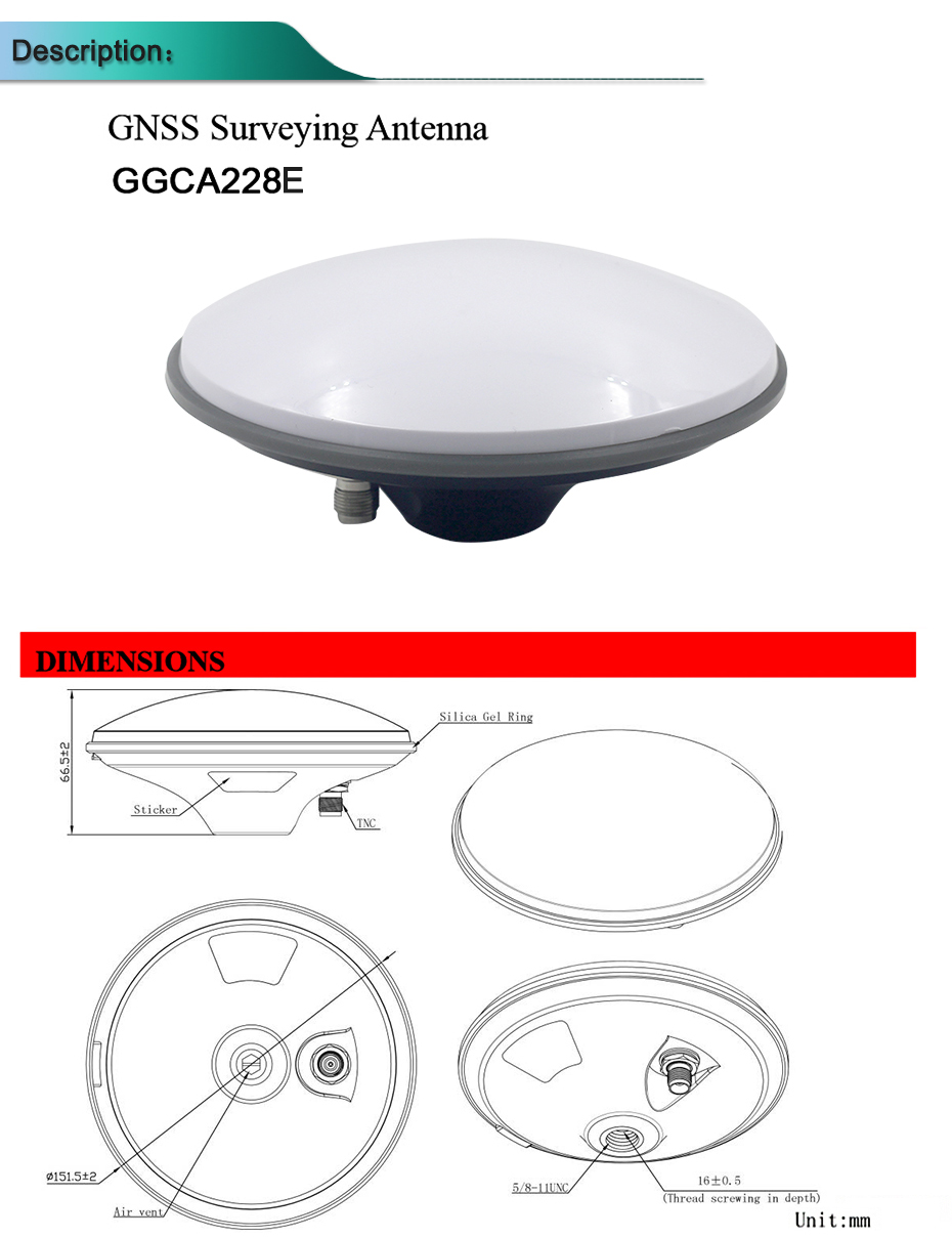 New 3v-12v Cors Rtk Gnss Survey Antenna High Precision Gain Gps Glonass Bds Galileo Tnc-k 6
