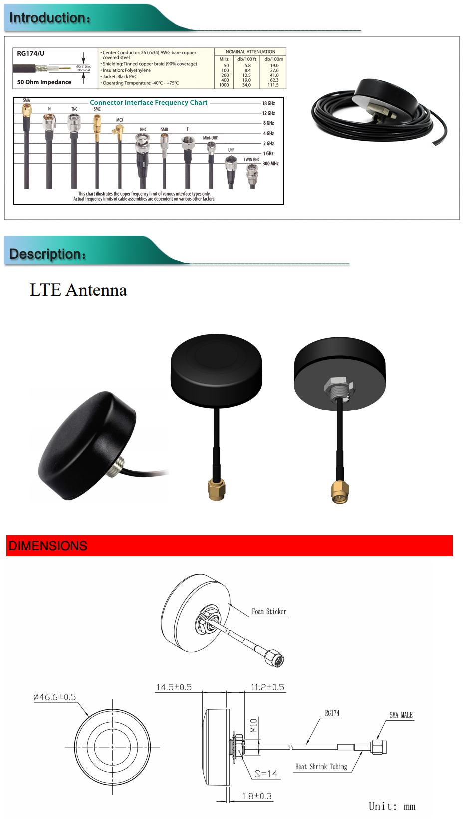 High Efficiency 698~2690MHz Outdoor UMB LTE antenna Suitable for IOT and M2M application 3