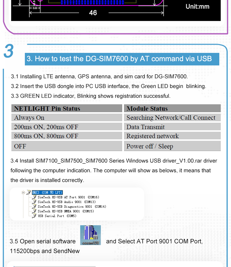 Sim7600sa Rs232 Db9 Mini Usb Interface 4g Lte Modem 5