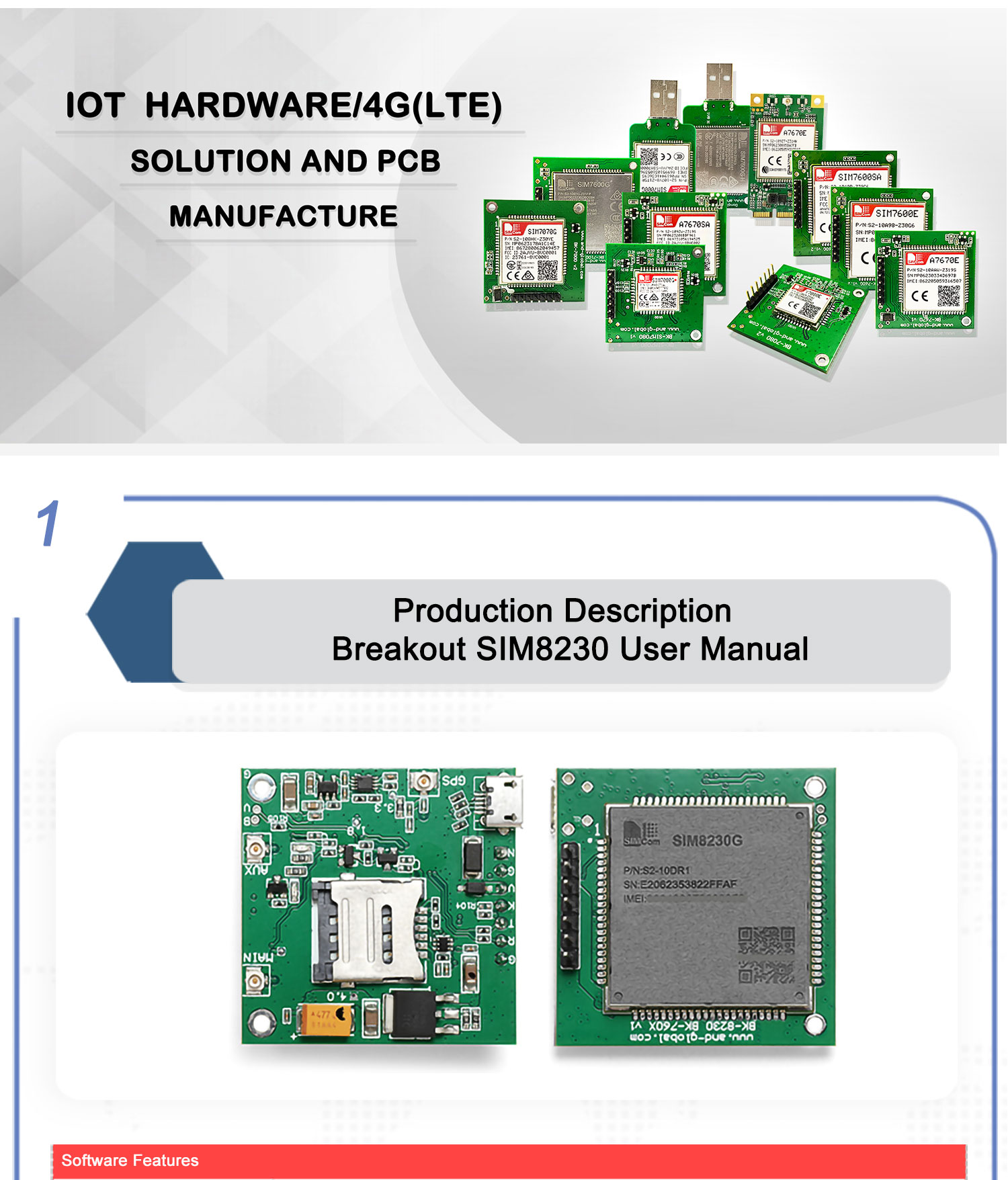 Global Multi Band 5G RedCap SIM8230G breakout SIMCOM with global LTE bands GPS/GNSS support 7