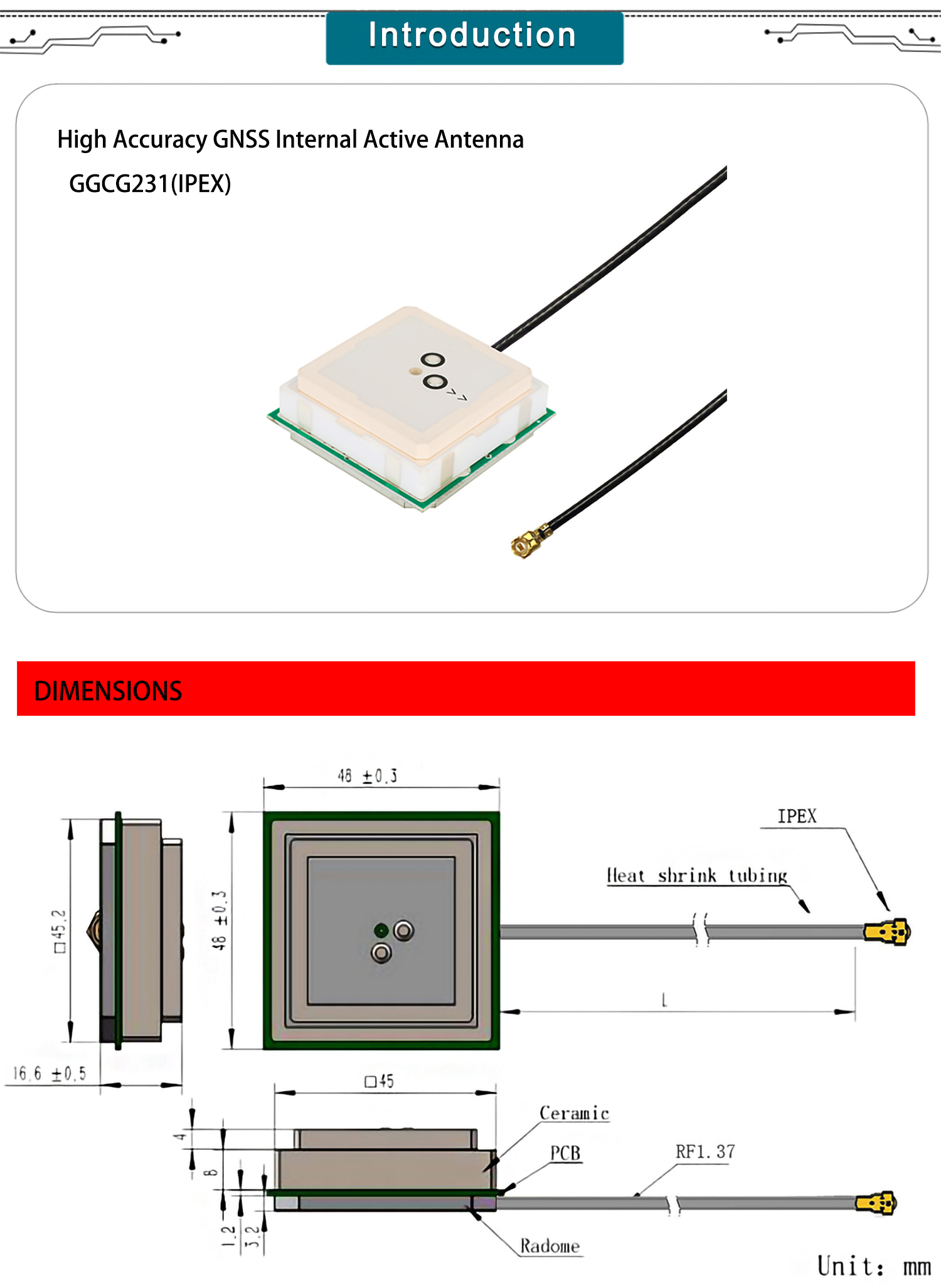 high quality active high precision gps antenna,multi LNA GPS/GLONASS/BEIDOU/GALILEO 4