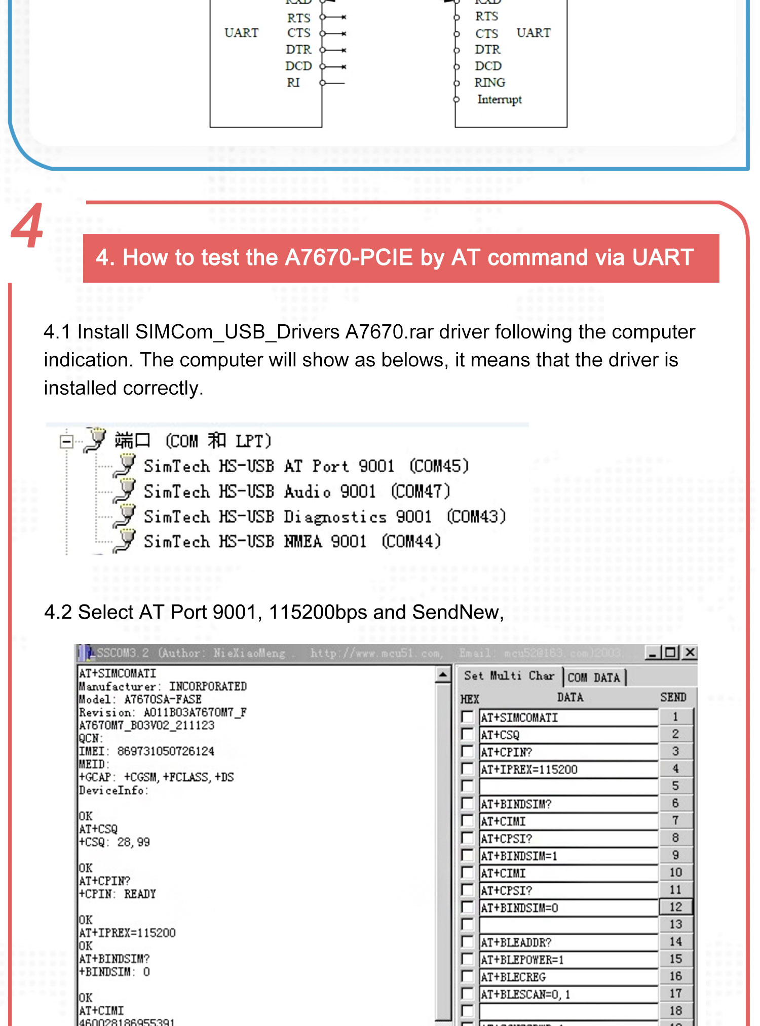 SIMCOM A7670E PCIE LASE,LTE Cat 1 A7670 4G PCIE module without GPS,only 4G 11