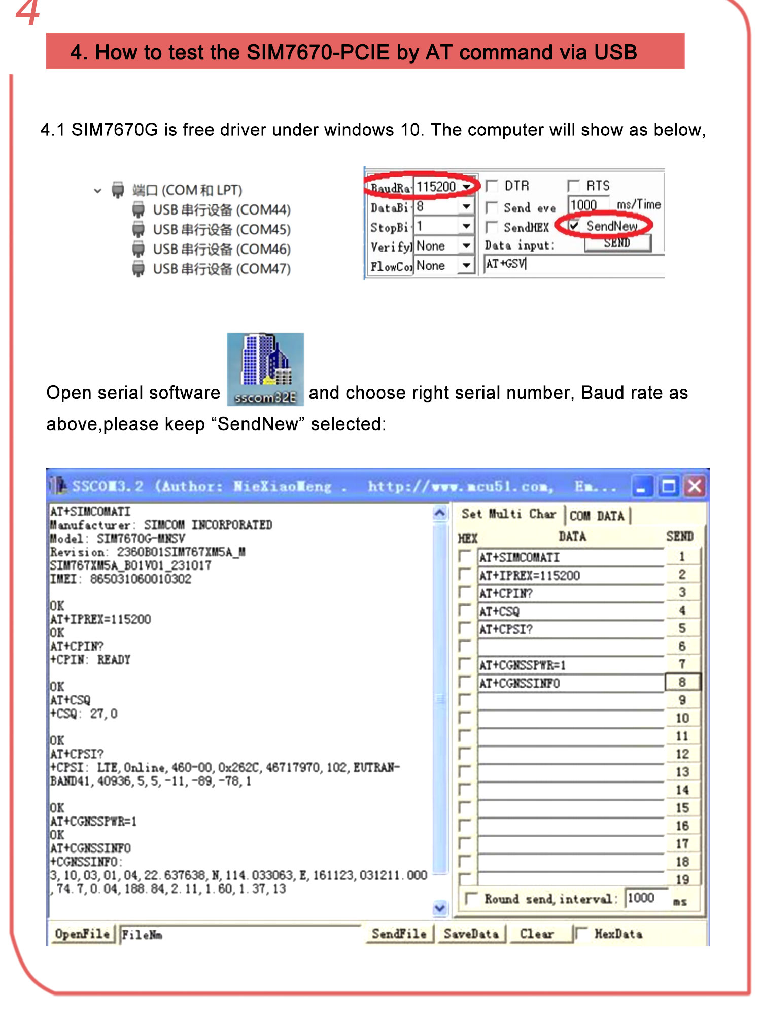 Mini PCIe SIM7670G LTE Cat Module Global Version 10