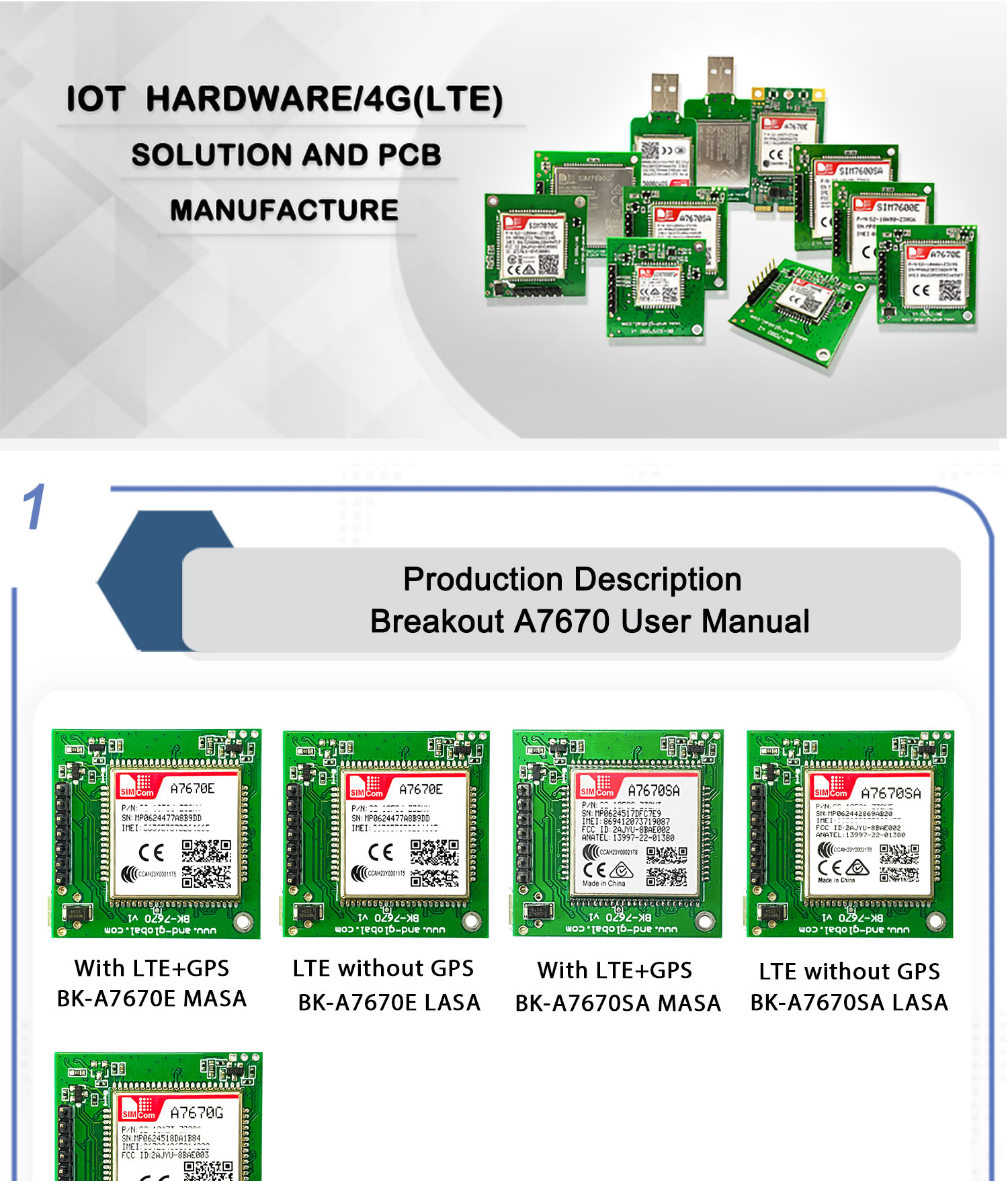 LTE Cat1 A7670G Development Board 4G GSM with global bands A7670G breakout kits 4