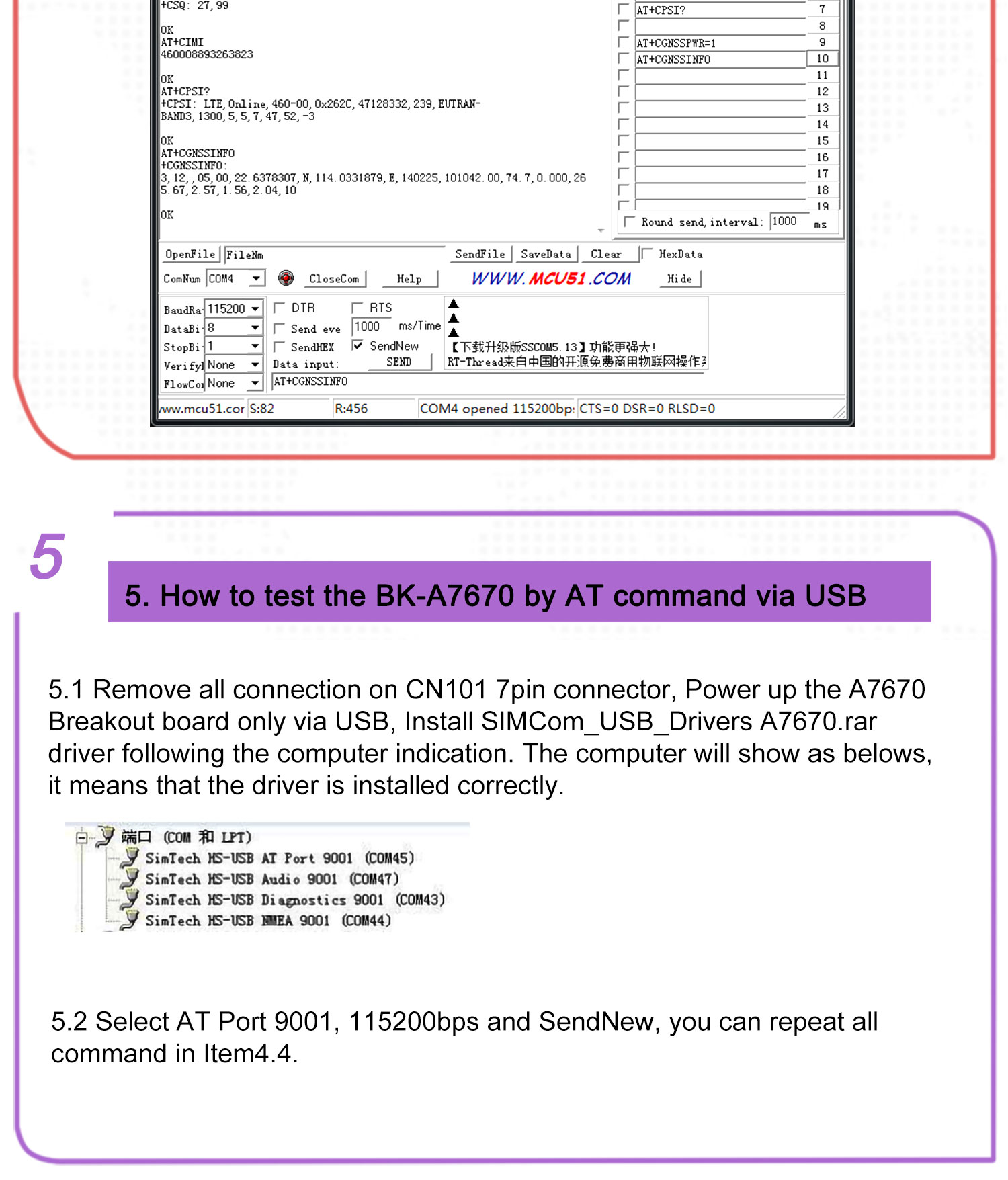LTE Cat1 A7670G Development Board 4G GSM with global bands A7670G breakout kits 8